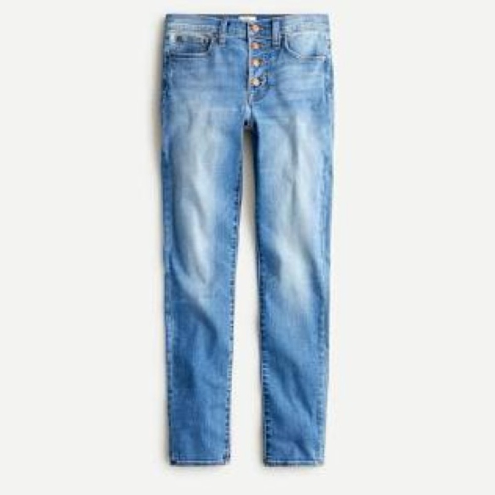 J.Crew 9" high-rise toothpick jean in Caspian wash
